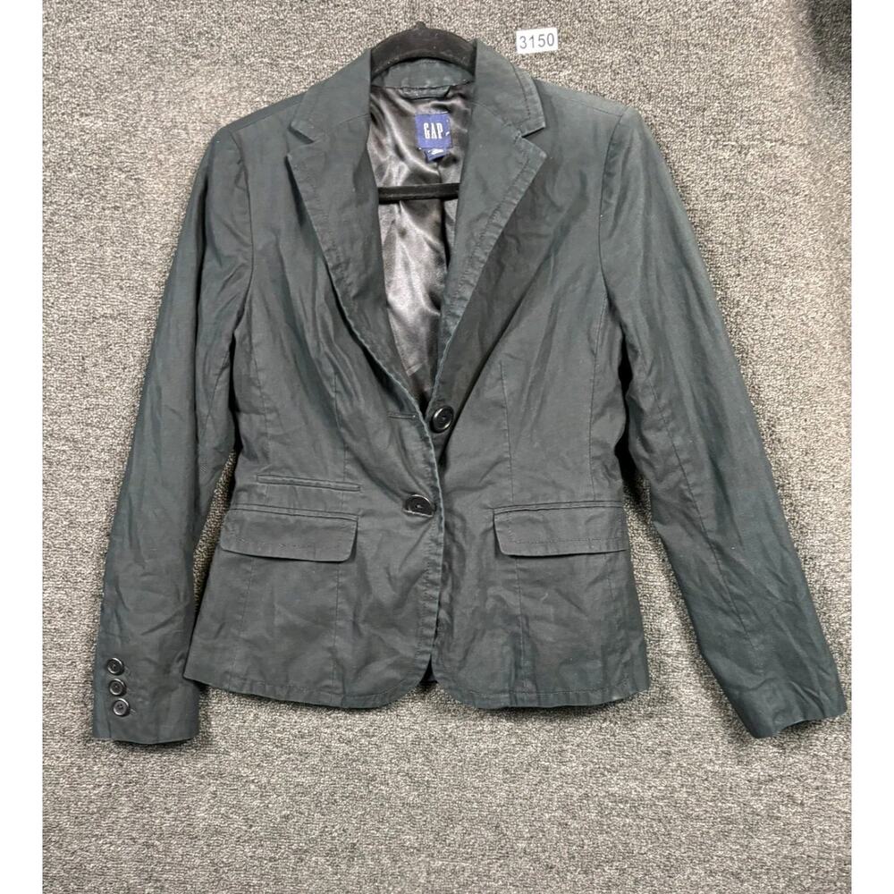 Gap Blazer Jacket Women's Size 6 Black Single Breasted 2 Buttons Long Sleeve
